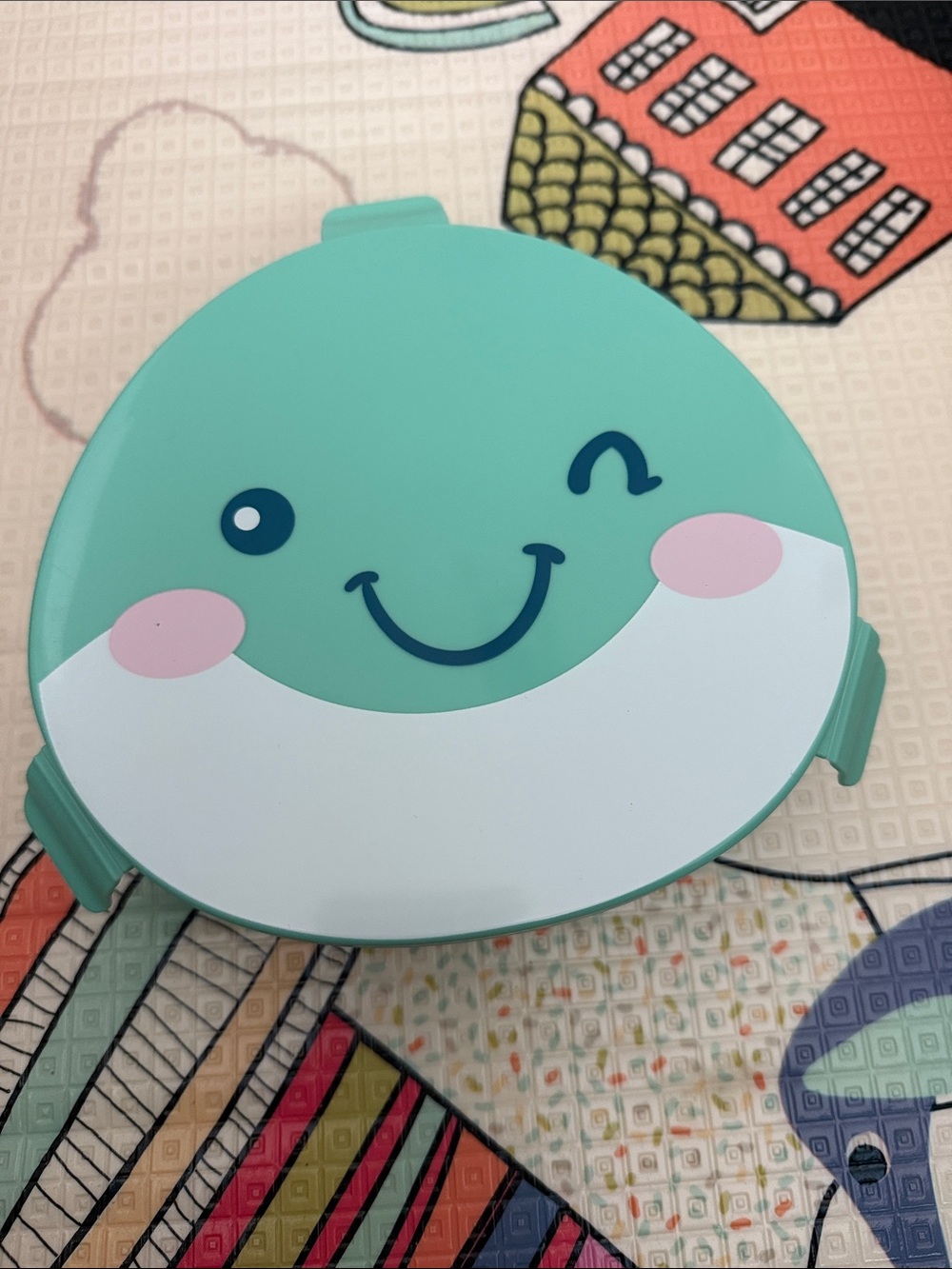Kids Mint Smiley Face Lunch Toddler Snack Box